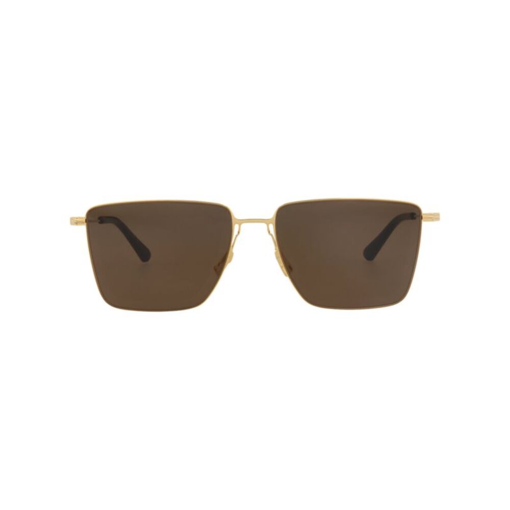 Bottega Veneta Square-Frame Metal Sunglasses Gold Mens